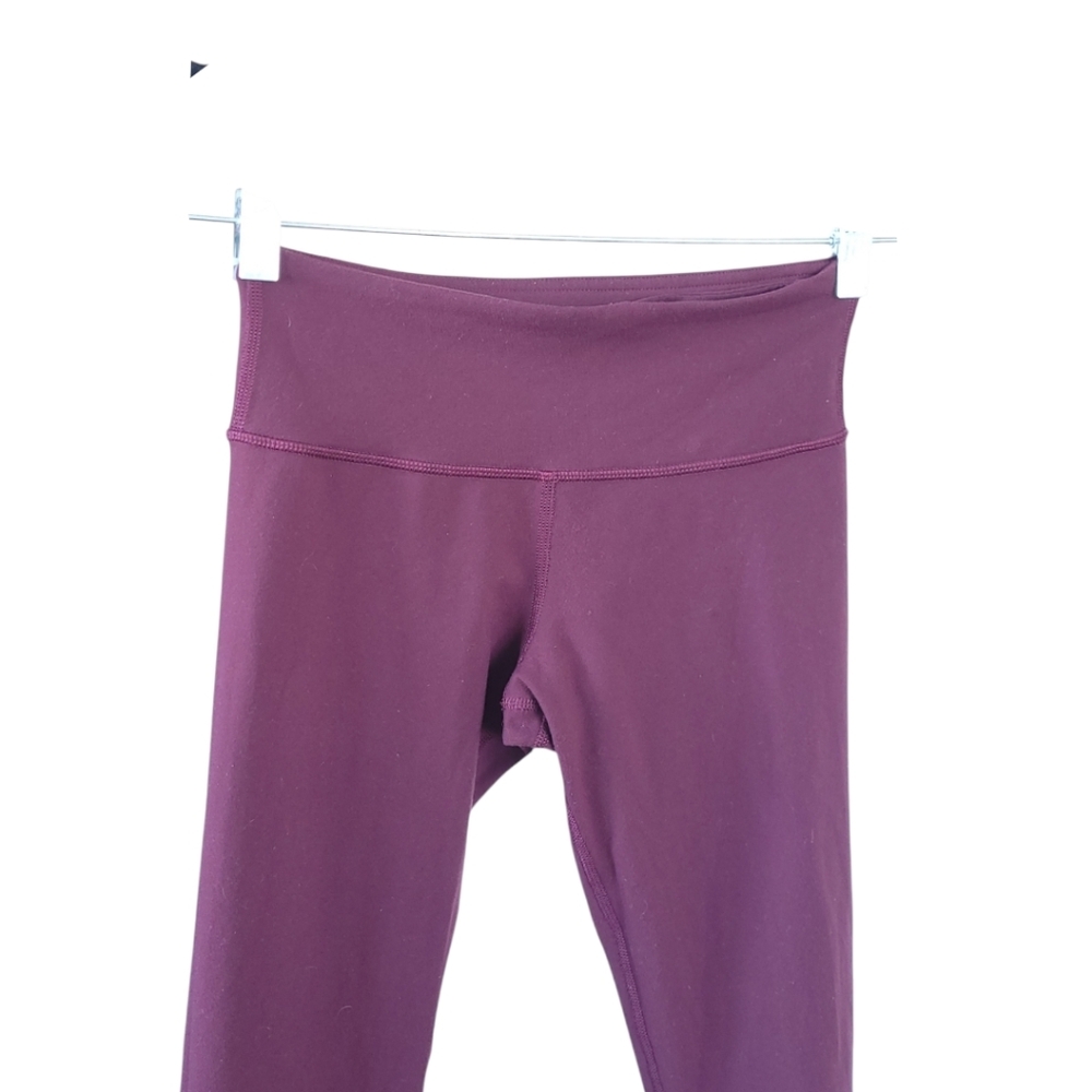 Lululemon Wunder Under Crop 21” Size 4 Bordeaux Drama Luon Dark Cherry Leggings - Picture 7 of 14